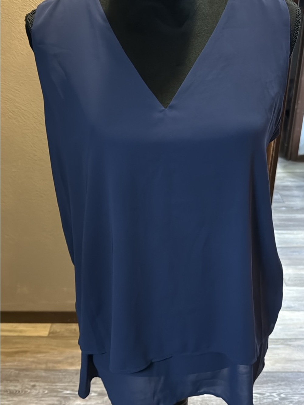 Michael Kors Deep Blue V-Neck Layered Camisole